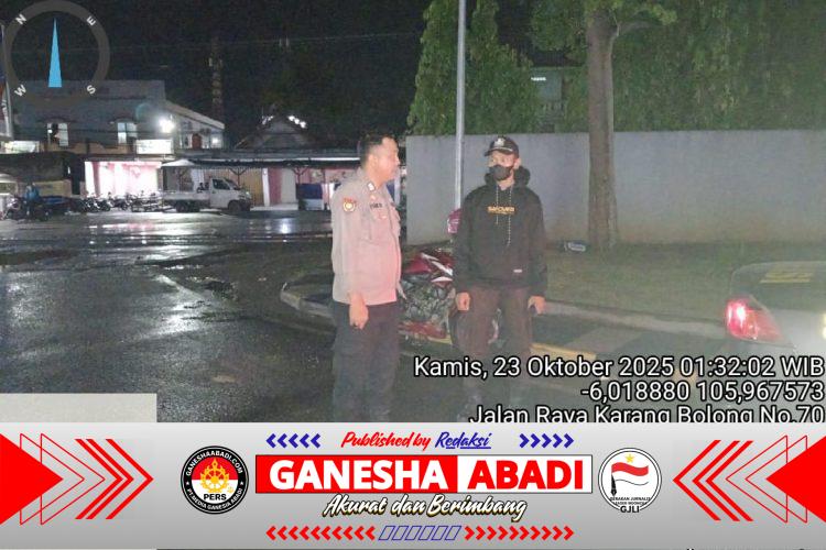 Personil Polsek KP Banten Secara rutin laksanakan Patroli Malam ke Pelabuhan