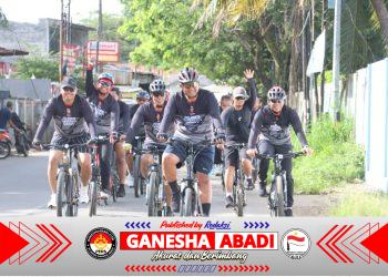 Hari Jadi ke-74 Humas Polri, Polresta Tangerang Gowes, Senam, dan Baksos Yatim Bareng Wartawan