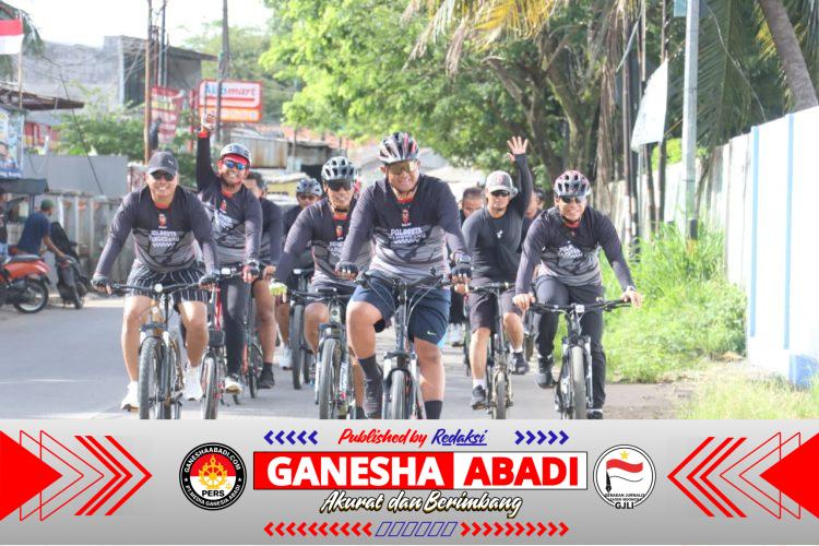 Hari Jadi ke-74 Humas Polri, Polresta Tangerang Gowes, Senam, dan Baksos Yatim Bareng Wartawan