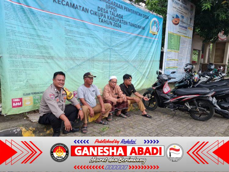 Bhabinkamtibmas Desa Talaga Lakukan Sambang dan Sosialisasi Harkamtibmas kepada Warga