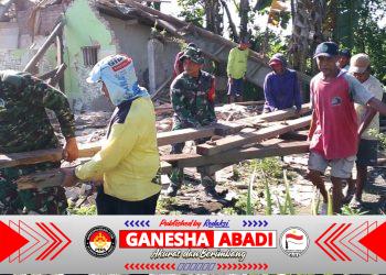 TNI dan Warga Bersatu Wujudkan Pembangunan Koperasi Desa Purwoasri, Tegaldlimo