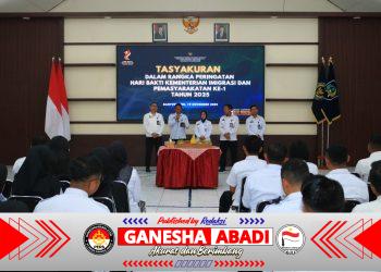 Lapas Banyuwangi Gelar Tasyakuran Hari Bakti Kemenimipas ke-1, Kokohkan Soliditas dan Komitmen Pelayanan