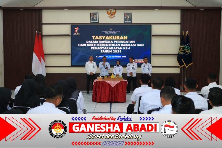 Lapas Banyuwangi Gelar Tasyakuran Hari Bakti Kemenimipas ke-1, Kokohkan Soliditas dan Komitmen Pelayanan