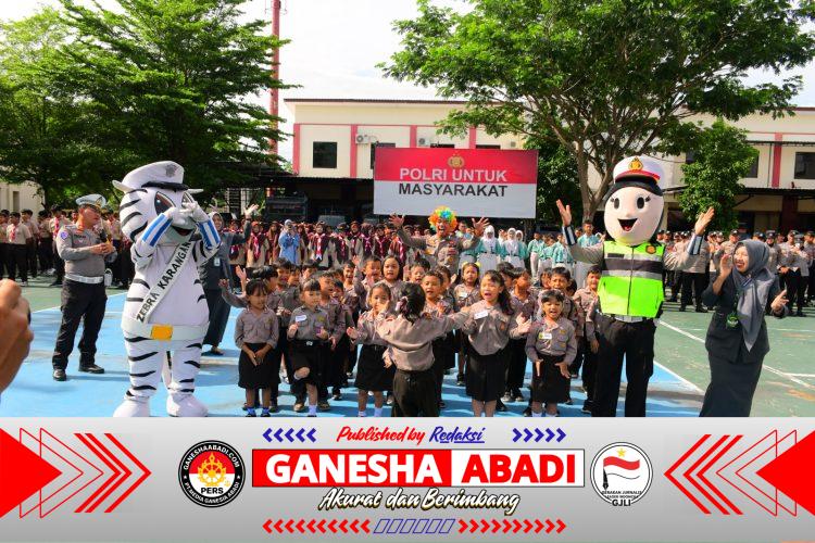 Polres Karanganyar Gelar Apel Peringatan Hari Anak Sedunia, Anak-Anak Tampil Berkreasi dan Sampaikan Pesan Hak Anak