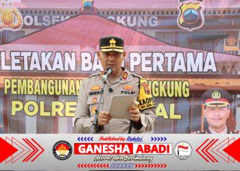 Kapolres Kendal Letakkan Batu Pertama, Pembangunan Mapolsek Kangkung Resmi Dimulai