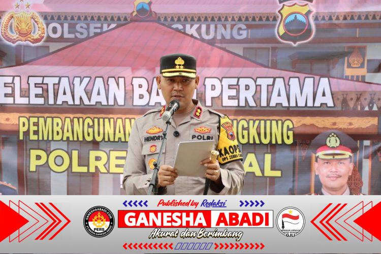 Kapolres Kendal Letakkan Batu Pertama, Pembangunan Mapolsek Kangkung Resmi Dimulai