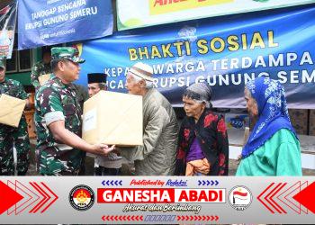 Kasdam V/Brawijaya Tinjau Lokasi Terdampak Erupsi Semeru dan Gelar Bhakti Sosial untuk Warga