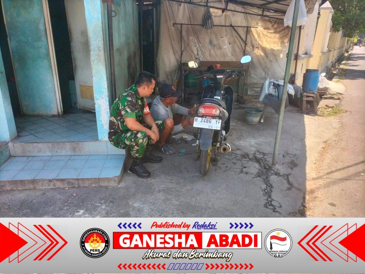 Tukang Tambal Ban Jadi Incaran dan Sasaran Komsosnya Babinsa Kemlayan