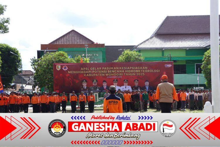 Apel Kesiapsiagaan Bencana Hidrometeorologi, Polres Wonogiri Pastikan Seluruh Personel Siap Hadapi Musim Penghujan