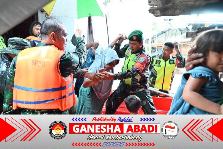 Pangdam Iskandar Muda Kerahkan PRCPB, TNI Siaga Penuh Tangani Banjir Besar di Sembilan Kabupaten/Kota Aceh
