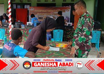 Koramil 1710-02/Timika Gelar Layanan Adminduk Gratis, Warga Terbantu dengan Fasilitas Antar-Jemput
