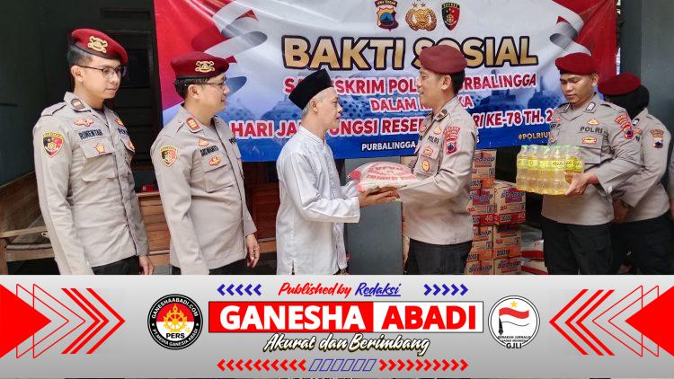 Peringati HUT Ke-78 Reserse Polri, Satreskrim Polres Purbalingga Gelar Baksos di Ponpes Ar Rohman