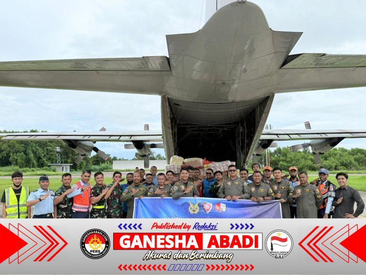 Lanud Sultan Hasanuddin Tingkatkan Distribusi Bantuan, 1,9 Ton Logistik Sudah Diterbangkan ke Wilayah Bencana