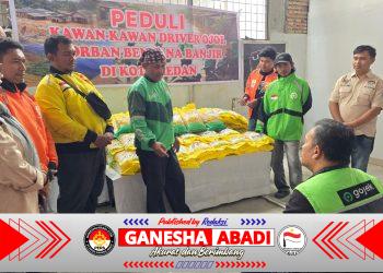 Godams Salurkan Bantuan Beras untuk Ojol Korban Banjir di Sumut, Wujud Solidaritas Sesama Driver