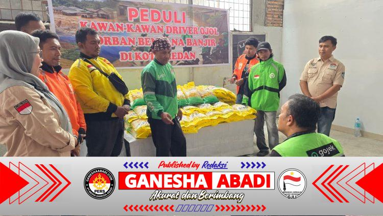 Godams Salurkan Bantuan Beras untuk Ojol Korban Banjir di Sumut, Wujud Solidaritas Sesama Driver