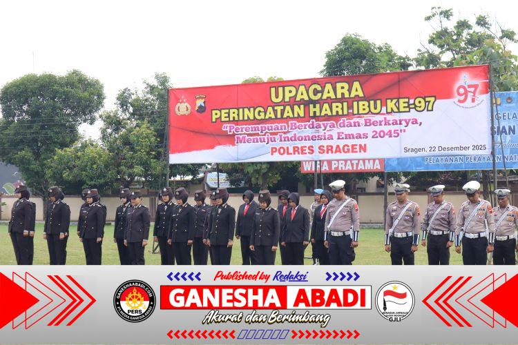 Perempuan Berdaya dan Berkarya, Momentum Peringatan Hari Ibu ke-97 Khidmat di Mapolres Sragen