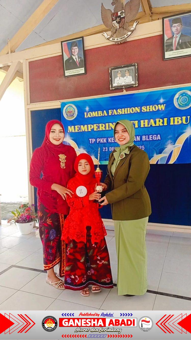 Persit KCK Ranting 10 Koramil Blega Meriahkan Lomba Fashion Show Ibu dan Anak Peringatan Hari Ibu 2025