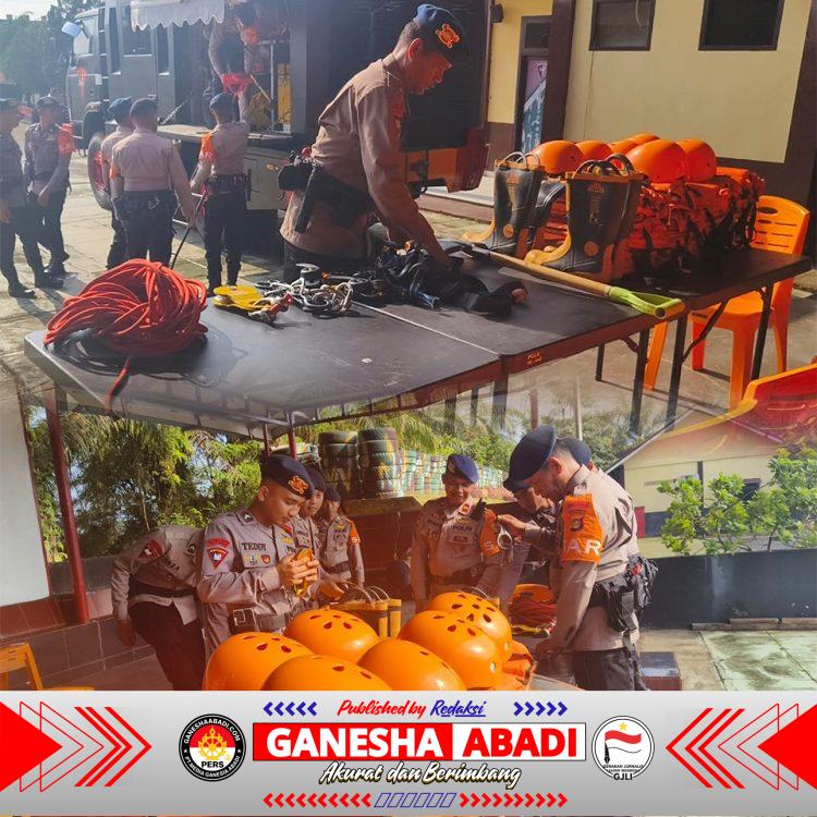 Satbrimob Polda Sumsel Batalyon B Pelopor Gelar Siaga SAR Antisipasi Bencana Akibat Curah Hujan Tinggi