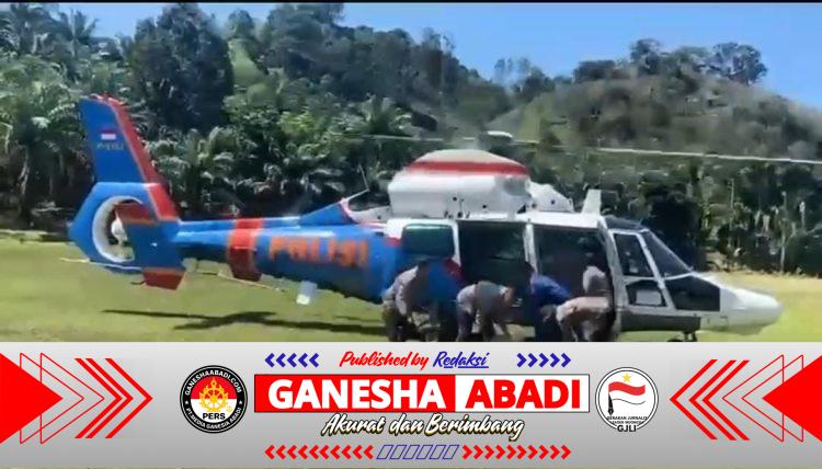 Polri Kerahkan Helikopter Distribusikan Logistik Banjir ke Palambayan Agam