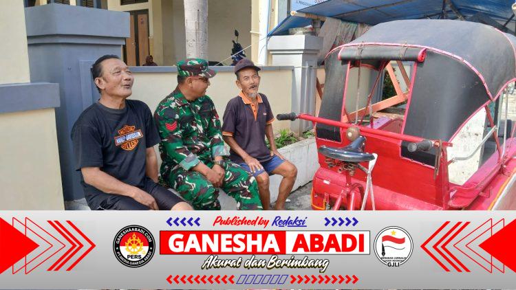 Babinsa Katonan Komsos dengan Pengayuh Becak, Pererat Kemanunggalan TNI dan Rakyat