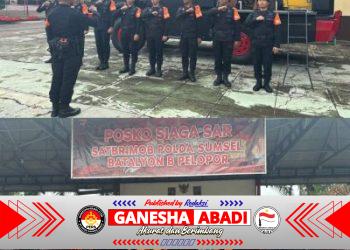 Satbrimob Polda Sumsel Batalyon B Pelopor Gelar Siaga SAR, Antisipasi Bencana Akibat Cuaca Ekstrem