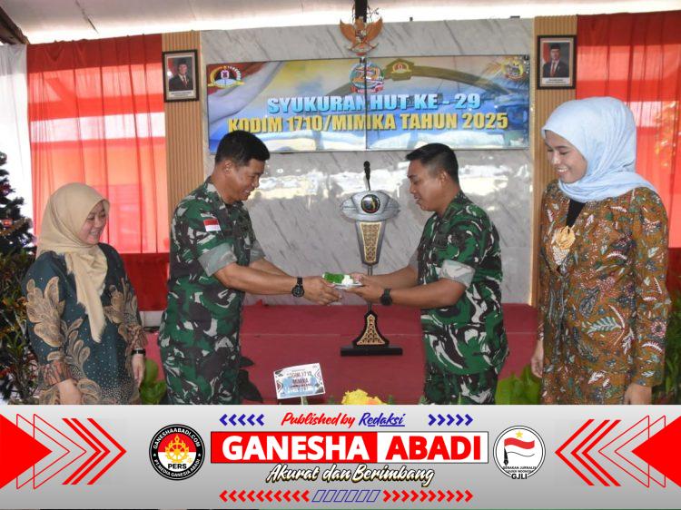 Kodim 1710/Mimika Rayakan HUT ke-29, Perkuat Soliditas dan Pengabdian untuk Negeri