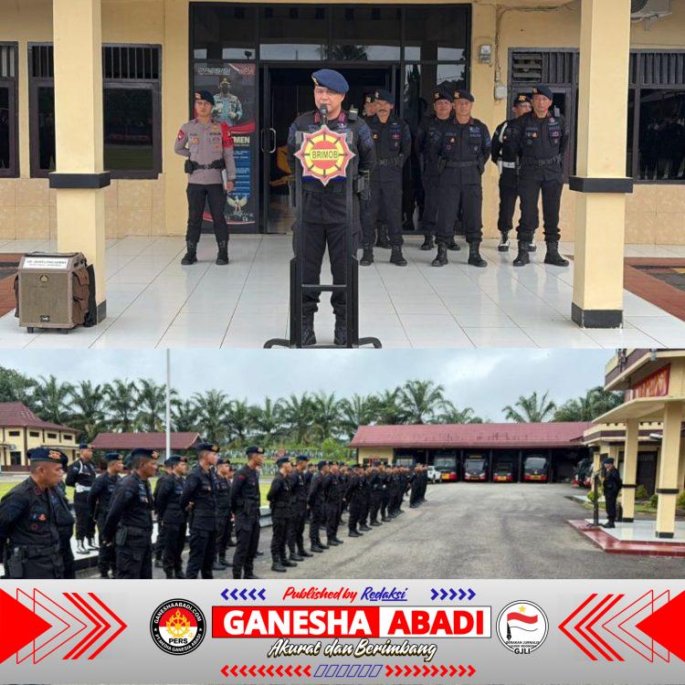 Satbrimob Polda Sumsel Batalyon B Pelopor Gelar Apel Siaga Jelang Libur Nataru