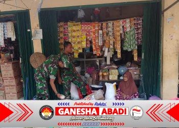 Guna Menjaga Stabilitas Ekonomi di Tingkat Desa, Babinsa Pantau Harga Sembako di Pasar