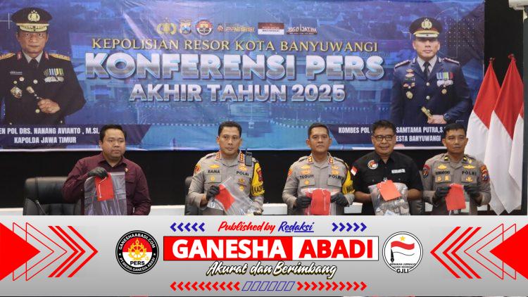 Polresta Banyuwangi Rilis Akhir Tahun 2025: Penyelesaian Perkara Naik 23 Persen, Kejahatan Narkoba Terungkap Signifikan