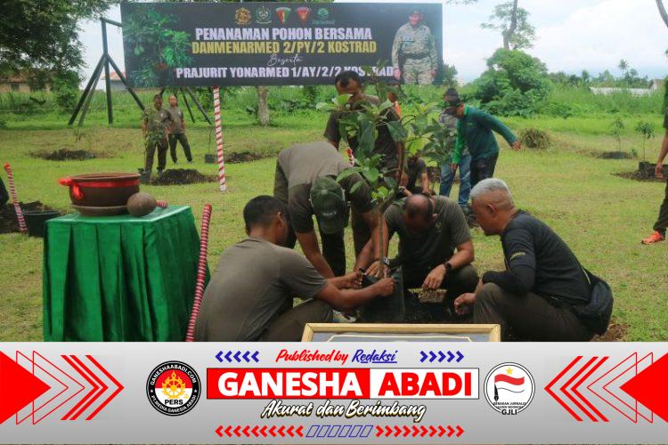 Danmenarmed 2 Kostrad Tanam Ratusan Pohon, Wujud Nyata Kepedulian TNI AD terhadap Lingkungan