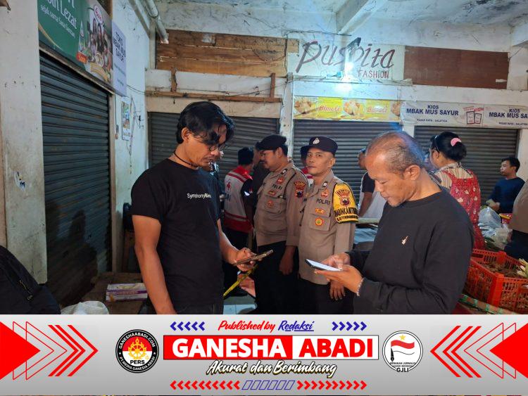 Polsek Tingkir Bersama Tim Inafis Polres Salatiga, Olah TKP Penemuan Jenazah Di Pasar Raya Salatiga