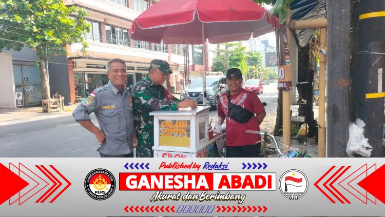 Babinsa Kemlayan Sambangi UMKM Cilok di Serengan, Beri Motivasi Pengembangan Usaha