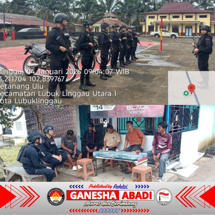 Satbrimob Polda Sumsel Batalyon B Pelopor Intensifkan Patroli Dialogis, Jaga Kamtibmas Lubuklinggau Tetap Kondusif