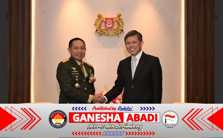 Panglima TNI Lakukan Courtesy Call dengan Pimpinan Singapura, Perkuat Kerja Sama Pertahanan Bilateral
