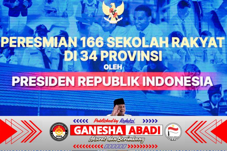Presiden Prabowo Resmikan 166 Sekolah Rakyat, Panglima TNI Tegaskan Komitmen TNI Dukung Pemutusan Kemiskinan Ekstrem