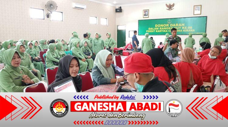 Sambut HUT ke-80 Persit, Persit KCK Dim 0724/Boyolali Gelar Donor Darah, Kumpulkan 250 Kantong