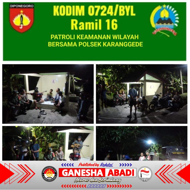 Babinsa Koramil 16/Karanggede Gelar Patroli Bersama Siskamling, Pastikan Keamanan Desa Tegalsari Tetap Kondusif