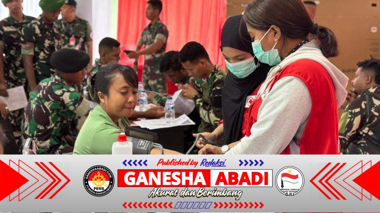 Persit KCK Cabang XXXV Kodim 1710/Mimika Gelar Donor Darah Peringati HUT Ke-80