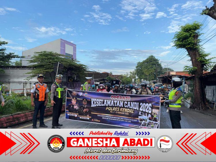 Ops Keselamatan Candi 2026 Hari Ketiga, Satlantas Polres Kendal Gelar Kampanye Humanis di Jalan Raya