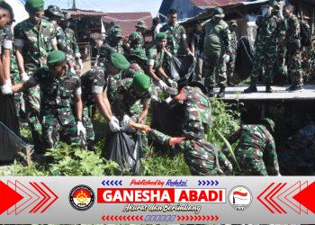 Kodim 1710/Mimika Deklarasikan “Perang Terhadap Sampah”, Pasar Sentral Timika Dibersihkan Total