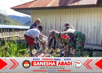 Kodim 1714/PJ Laksanakan Kegiatan “Sekolahku Bersih, Sekolahku Indah, Sekolahku Sehat” Secara Serentak di Se-Kabupaten Puncak Jaya