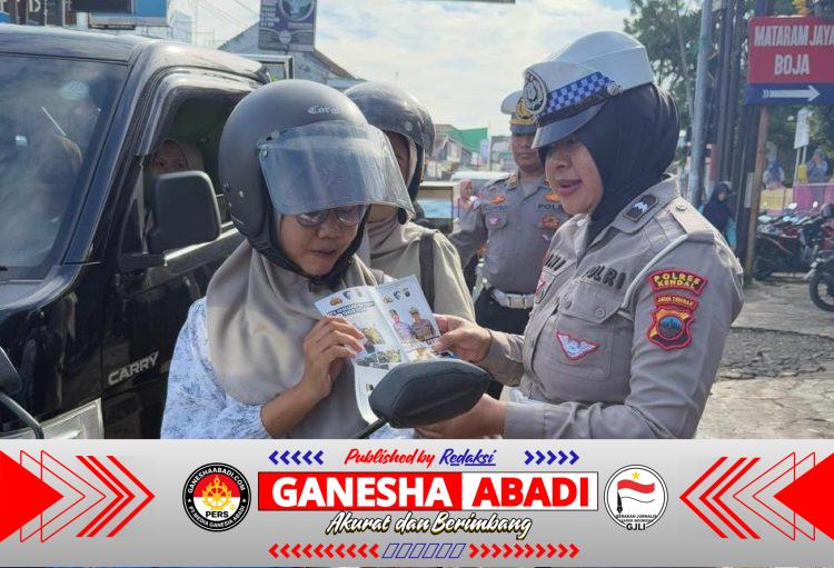 Gelar Dikmas Lantas di Boja, Polres Kendal Ajak Pengguna Jalan Tertib Berlalu Lintas
