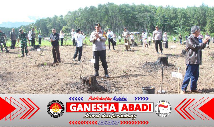 Polres Bondowoso Turut Tanam 1.000 Pohon Gerakan Sedekah Oksigen HPN 2026