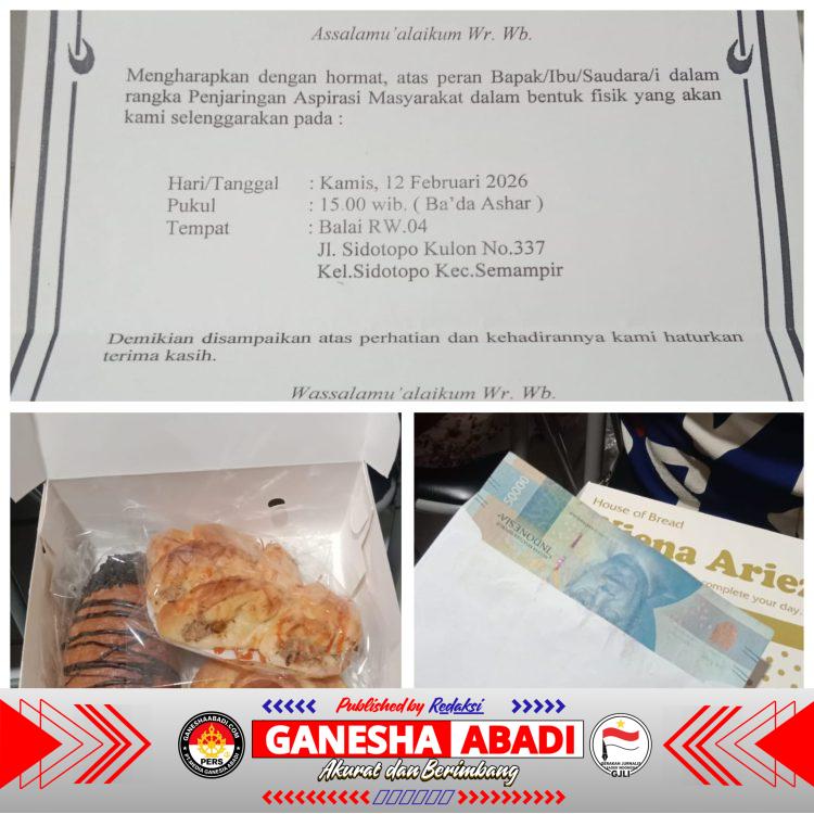 Hanya Roti dan Rp 50 Ribu, Reses “BI” Anggota DPRD Kota Surabaya di Sidotopo Kulon Picu Tanda Tanya Besar