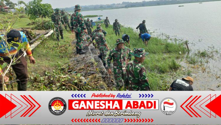 TNI bersama Forkopimda Boyolali Turun Tangan Bersihkan Waduk Cengklik, Wujudkan Kota ASRI dan Wisata Bebas Sampah