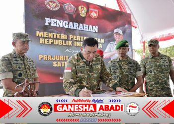 Wapang TNI Dampingi Menhan RI Tinjau Yonif TP 888, Perkuat Pertahanan Negara