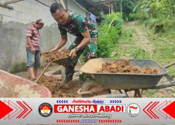 Demi Warga Yang Sehat, Satgas TMMD Bangun Jamban Permanen di Pelosok Desa