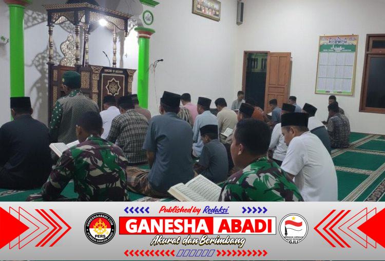 Memperkuat Keimanan Dan Ketaqwaan, Satgas TMMD 127 Kodim 0728/Wonogiri Laksanakan Sholat Tarawih Dan Tadarus Al-Qur’an