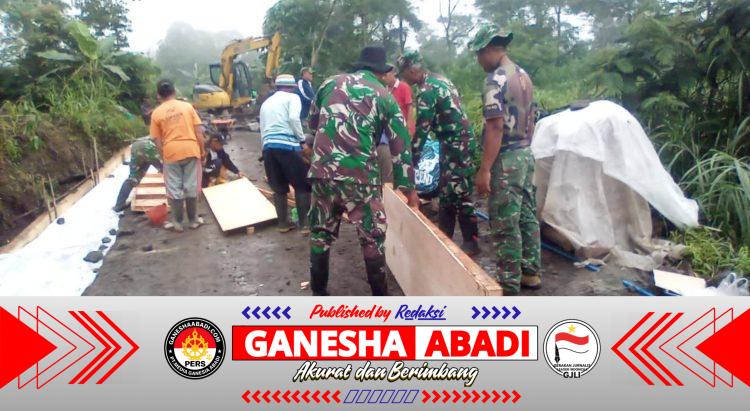 Puasa Tak Halangi Pengabdian, Satgas TMMD Ngebut Bangun Jalan Mliwis