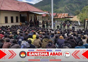 Koramil 1714-01/Ilu Kawal Aksi Demo Damai Masyarakat Distrik Ilu (20 Kampung) di Kabupaten Puncak Jaya